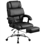 New Home Office PU Leather Adjustable Rotatable Gaming Chair with Ergonomic Backrest and Footrest – Black