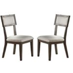 New Upholstered Dining Chair Set of 2, with Backrest, and Wood Legs, for Restaurant, Cafe, Tavern, Office, Living Room – Gray