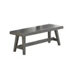 New 54″ Wood Dining Bench for Restaurant, Cafe, Tavern, Office, Living Room – Gray