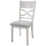 New TOPMAX Upholstered Farmhouse Dining Chair Set of 4, with Wooden Frame, for Restaurant, Cafe, Tavern, Office, Living Room – Gray