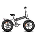 New DOCROOUP DS2 Off-road Electric Folding Bike 20*4.0 inch 750W Brushless Motor SHIMANO 7-Speeds Derailleur 48V 11.6Ah Battery 50km/h Max speed Pure power up to 50km Range Aluminum alloy Frame – Black