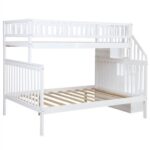 New Twin over Full Stairway Bunk Bed with Storage – White