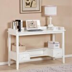 New Home Office 46″ Computer Desk with 2 Storage Drawers, and MDF Frame, for Game Room, Small Space, Study Room – White