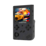 New Anbernic RG351V 128GB Handheld Game Console, 3.5 Inch 640*480P IPS Screen, 20000 Games, Dual TF Card Slot, Supports NDS, N64, DC, PSP, PS1, openbor, CPS1, CPS2, FBA, NEOGEO, NEOGEOPOCKET, GBA, GBC, GB, SFC, FC, MD, SMS, MSX, PCE, WSC – Black
