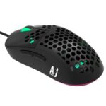 New Ajazz AJ380 Ultralight Optical Wired Gaming Mouse RGB Lights Adjustable Compatible with Windows 2000 / XP / Vista / 7 / 8 / 10 – Black