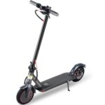 New AOVO Q7 Folding Electric Scooter 8.5″ 350W Motor 36V 10.4Ah Battery BMS 3 Speed Modes Disc Brake Max Speed 31KM/h LCD Display 25KM Long Range Aluminum Alloy Frame Support Bluetooth APP – Black