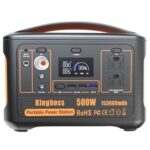 New KingBoss 500W Portable Power Station  568WH 153600mAh Outdoor Solar Generator Backup Lithium Battery with 110V/500W AC/DC/USB outputs – Orange