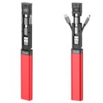 New BUDI Multi-function Cable Stick 6 Types Cable SIM KIT TF card Memory Reader Phone Cradle – Red