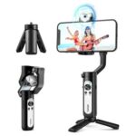 New Hohem iSteady V2 Handheld Mobile Phone Gimbal with Fill Light 3 Brightness Modes AI Tracking Gesture Control – Black
