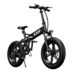 New ADO A20F+ EU Version Off-road Electric Folding Bike 20*4.0 inch 500W Brushless DC Motor SHIMANO 7-Speed Rear Derailleur 36V 10.4Ah Removable Battery 35km/h Max speed Pure power up to 50km Range Aluminum alloy Frame – Black