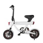 New DYU V1 Electric Moped Bike 12 inch 36V 10Ah Battery up to 50-60KM Mileage Max 25km/h 240W Motor 3 levels of pedal assist Double Disc Brake – White