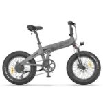 New HIMO ZB20 Global version Folding Electric Mountain Bike 20″ Wheels 4 Inch Fat Wide Tires 350W Motor Shimano 6 Speeds Derailleur 48V 10Ah Detachable Lithium Battery Dual Disc Brake Hydraulic Shock Folk LCD Display Up to 80km – Grey