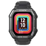 New Kospet Rock Outdoor Bluetooth Smartwatch 1.69 Inch Rectangle TFT Screen Heart Rate Blood Pressure SpO2 Monitor 20 Sports Modes 3ATM Water-Resistant 350mAh Battery – Black