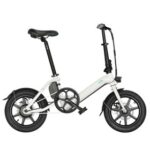 New FIIDO D3 Pro Folding Electric Moped Bike 14 Inch City Bicycle Commuter Bike Max 25km/h Three Riding Modes 7.5Ah Lithium Battery Aluminium Alloy Body  – White