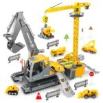 New Construction Truck Toy for 3 4 5 6 Year Old Boys, Big Excavator Toy Engineering Vehicles with PlayMat