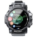 New LOKMAT APPLLP 6 Smart Watch 4G WiFi Tel Watch with Camera GPS Sports Watch with Touch Screen for Android iOS Black