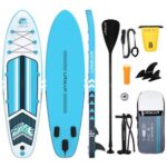 New Urikar Inflatable Paddleboard 10’6″ Versatile Sup Board with Accessories Set-Pump Carrier Waterproof Dry Bag – Blue