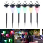 New High Brightness Three Modes Solar Power LED Lawn Lamps with Black Shell – Colorful Light