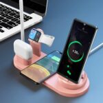 New 7 in 1 Wireless Charger Fast Charging For iPhone – Pink