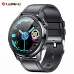 New LEMFO LF26 Smartwatch Full Touch HD Amoled Screen Bluetooth 5.0 Sports Fitness Watch Leather – Black