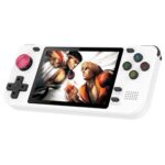 New Powkiddy RGB10S 128GB Handheld Game Console, 3.5” IPS OGA Screen 10,000 Games Open Source for Linux – White