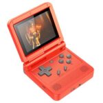 New Powkiddy V90 16GB Flip Retro Game Console, 3 Inch IPS Screen, Open Source for Linux, Compatible with Flash OS, GB GBC MD FC SFC GG MS WS NGP PCE FBA PS 16 Simulators, Red
