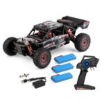 New Wltoys 124016 New Upgraded 4300KV Motor 1/12 2.4G 4WD 75km/h Metal Chassis Brushless Off-Road Desert Truck RC Car – Three Batteries