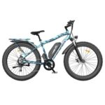 New AOSTIRMOTOR S07-F Electric Bike 26*4.0” Fat Tire 48V 13Ah Battery 750W Motor 7 Speed Shimano Gear – Ocean Blue Camo