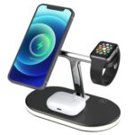 New C300 3-in-1 15W Magnetic Wireless Charger with Night Light, Fast Charging Base Stand for Apple Phone Watch Series