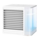 New Mini Air Conditioner Fan, 3 in 1 Air Cooler and Humidifier, 800ml Water Tank, USB Desk Fan with 2 Speeds and LED Light
