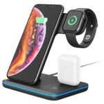 New Z5 15W 3-in-1 Wireless Charger, Watch Smartphone Earbuds Multi-function Desktop Stand Magnetic Wireless Charging – Black