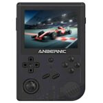 New ANBERNIC RG351V 16GB Handheld Game Console, 3.5 Inch 640*480P IPS Screen, Dual TF Card Slot, Supports NDS, N64, DC, PSP, PS1, openbor, CPS1, CPS2, FBA, NEOGEO, NEOGEOPOCKET, GBA, GBC, GB, SFC, FC, MD, SMS, MSX, PCE, WSC – Black