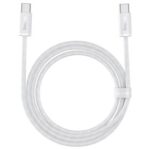 New Baseus 100W 2m Quick Charge Cable, Type-C to Type-C Cable, PD Fast Charger Cord for Xiaomi Samsung Phone iPad – White