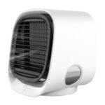 New Desktop Mini Air Cooler, 3 Levels Speed, Home Air Conditioner Fan, Portable Cooling Fan, Low Noise, Night Light – White
