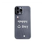 New Happy Day English Finger Strap Phone Protective Shell for iPhone 13 Pro MAX –  Grey
