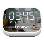 New Lenovo TS13 Desktop Speaker Alarm Clock Wireless Bluetooth Stereo Speaker 1500mAh Battery Mirror Digital Display – White