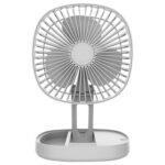 New Multifunction Folding Fan, 3 Levels Speed, Aromatherapy Cooling Fan, 1200mAh Battery, USB Charging, Low Noise – Grey