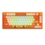 New Ajazz Douyu DKW500 75% 81keys Wireless Triple Modes Gasket Hot Swappable RGB Mechanical Keyboard Knob Control – Orange