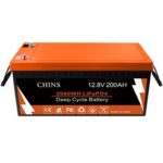 New CHINS Smart 12V 200AH LiFePO4 Battery, Built-in 100A BMS Lithium Battery, Bluetooth APP Monitors Battery SOC Data