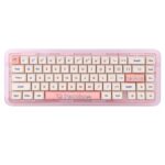 New FirstBlood B67 65% Full Acrylic Gasket Mount Wired/Bluetooth/2.4G Triple Mode RGB Mechanical Keyboard – Pink Transparent