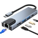 New USB Hub Adapter 5 Port Docking Station HDMI for Macbook 5 in 1 Docking Station
