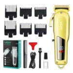New VGR V-278 Rechargeable Electric Hair Clipper, Cordless Hair Trimmer Haircut Machine, 2000mAh Battery, LED Display, 180min Runtime – Golden