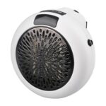 New 400W Electric Fan Heater, Mini Portable Round Air Heater, Ceramic Heating Element Desktop Winter Warmer, LED Display – White