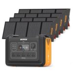 New OUPES 2400W 2232Wh Portable Power Station + 4Pcs 240W Foldable Solar Panels Outdoor Power Supply Kit – US Plug