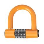 New Bicycle U Lock 4-digit Combination Password Lock Anti-theft Heavy Duty Gym Locker for Bikes, Motorcycles, Scooters – Yellow