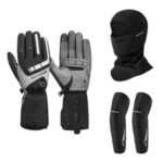 New ROCKBROS Bicycles Heating Gloves M & Face Mask Headwear Hat & Winter Cycle Knee Pad Equipment Pack