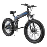 New K5F Electric Bike 26*4.0 inch Tire, 500W Motor 35km/h Max Speed, 48V 10Ah Battery, Disc Brake, 120kg Load – Black & Blue