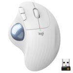 New Logitech M575 Wireless Trackball Mouse, Tri Mode Connection, Up to 2000 DPI, Compatible with MacOS & Microsoft Windows – White