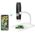 New ANESOK 316 WiFi Microscope with Graduated Stand, 2MP Pixel, 1000X Magnification, 1080P Resolution, 550mAh Battery, 8 LED Lights