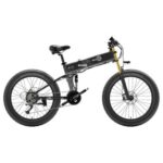 New BEZIOR X-PLUS Electric Bike 1500W Motor 48V 17.5Ah Battery 26*4.0 Inch Fat Tire Mountain Bike 40Km/h Max Speed 200kg Load 130 KM Range LED Display IP54 Waterproof – Black